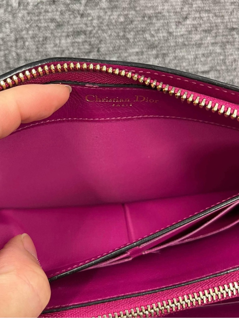 Dior Black Leather Zip Wallet with Gold Hardware - Picture 3 of 4